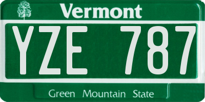 VT license plate YZE787