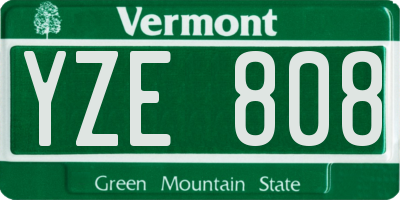 VT license plate YZE808