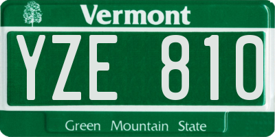 VT license plate YZE810