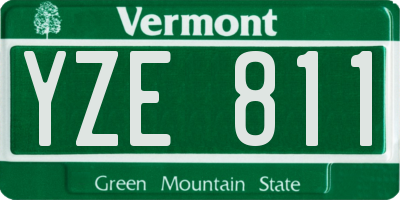 VT license plate YZE811