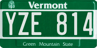 VT license plate YZE814