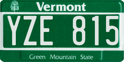 VT license plate YZE815