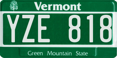 VT license plate YZE818