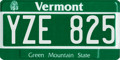 VT license plate YZE825