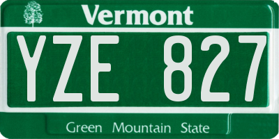 VT license plate YZE827