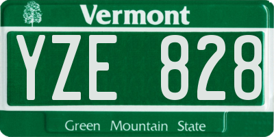 VT license plate YZE828