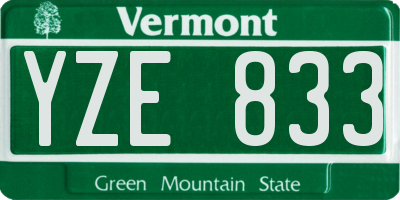 VT license plate YZE833