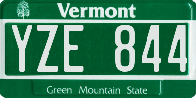 VT license plate YZE844