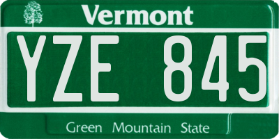 VT license plate YZE845