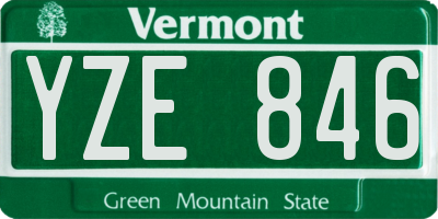 VT license plate YZE846
