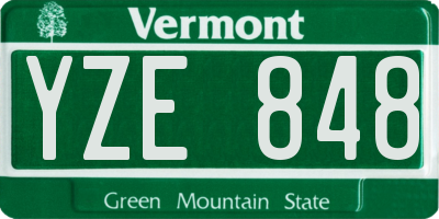 VT license plate YZE848
