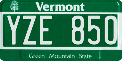 VT license plate YZE850