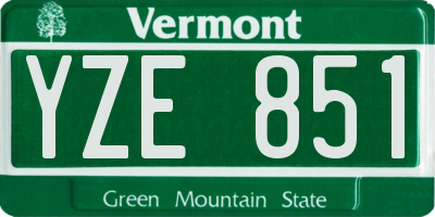 VT license plate YZE851