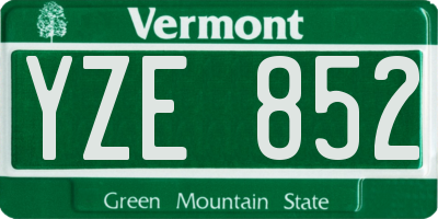 VT license plate YZE852
