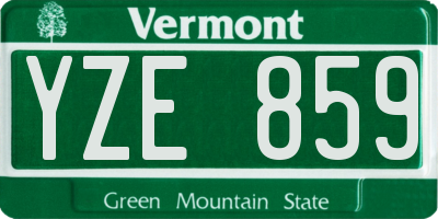 VT license plate YZE859