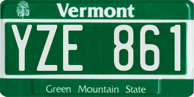 VT license plate YZE861