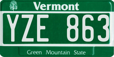 VT license plate YZE863