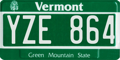 VT license plate YZE864