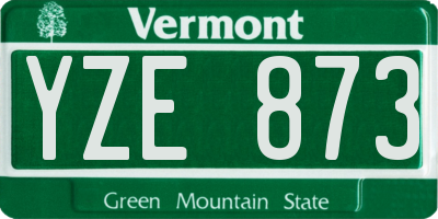 VT license plate YZE873