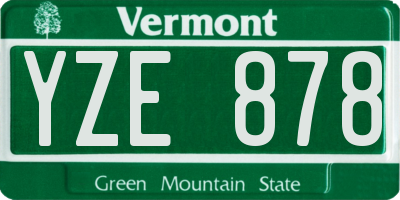 VT license plate YZE878