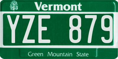 VT license plate YZE879