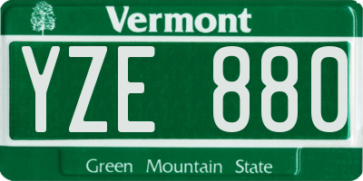 VT license plate YZE880
