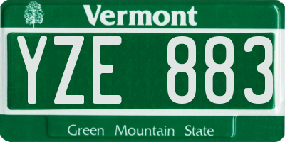 VT license plate YZE883