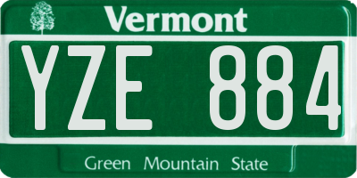 VT license plate YZE884