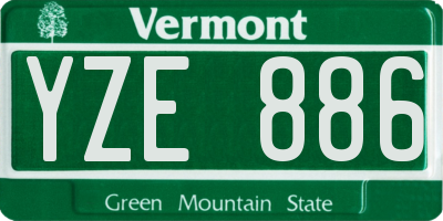 VT license plate YZE886