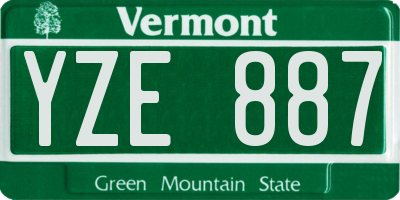 VT license plate YZE887