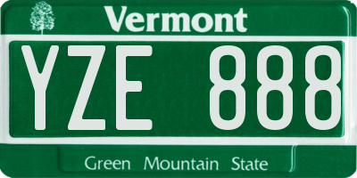 VT license plate YZE888