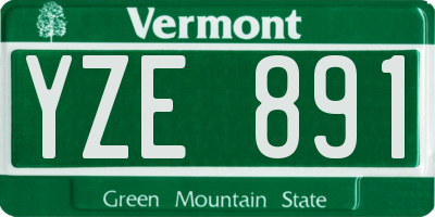 VT license plate YZE891