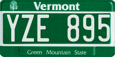 VT license plate YZE895