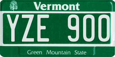 VT license plate YZE900