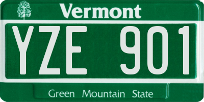 VT license plate YZE901