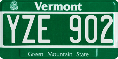 VT license plate YZE902