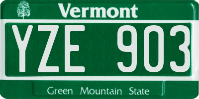 VT license plate YZE903