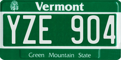 VT license plate YZE904