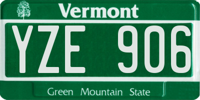 VT license plate YZE906