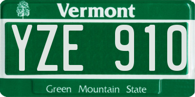 VT license plate YZE910