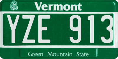 VT license plate YZE913