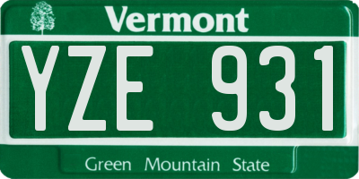 VT license plate YZE931