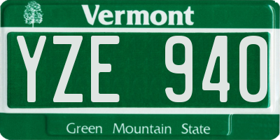 VT license plate YZE940