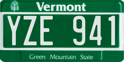 VT license plate YZE941
