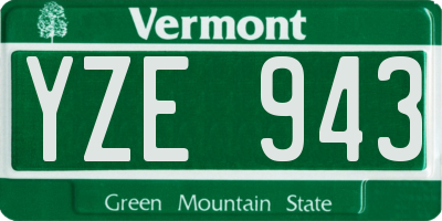 VT license plate YZE943