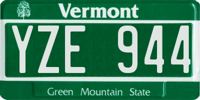 VT license plate YZE944