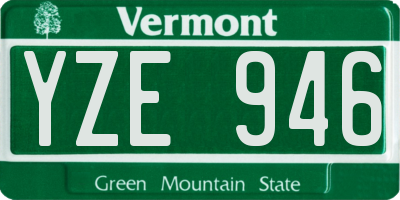 VT license plate YZE946