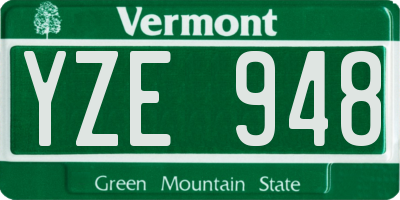 VT license plate YZE948