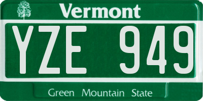 VT license plate YZE949