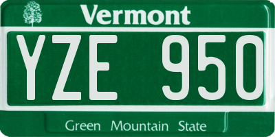 VT license plate YZE950